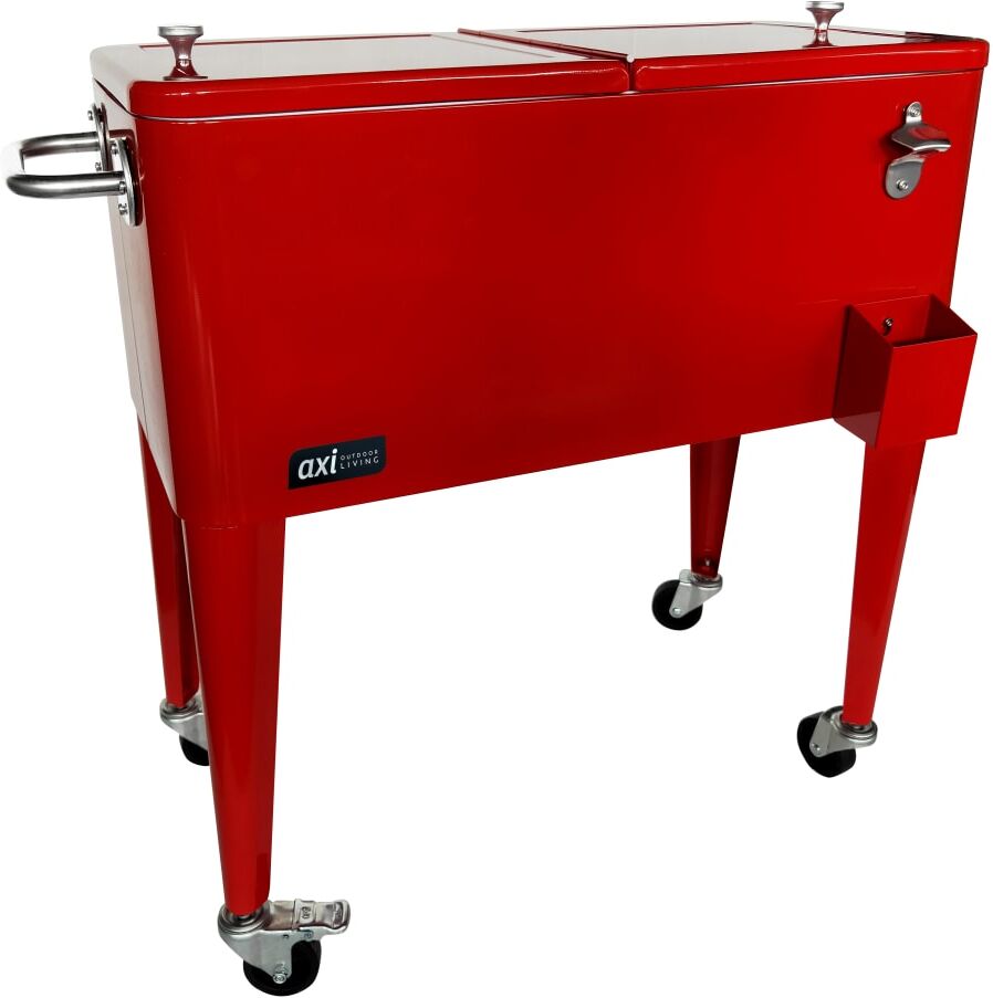 Axi Nevera con ruedas, color rojo, 76 litros