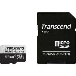 Transcend High Endurance 350V microSDXC-Karte 64 GB Class 10, UHS-I inkl. SD-Adapter TS64GUSD350V
