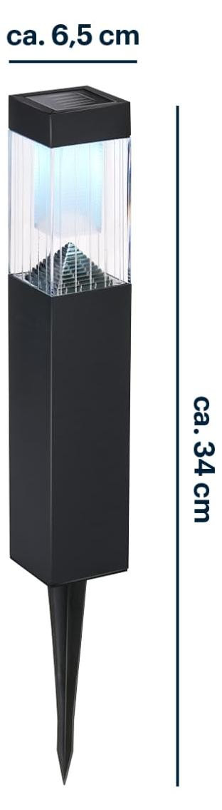 Grundig Solar Tuinverlichting met LED en Accent Effect, Zwart