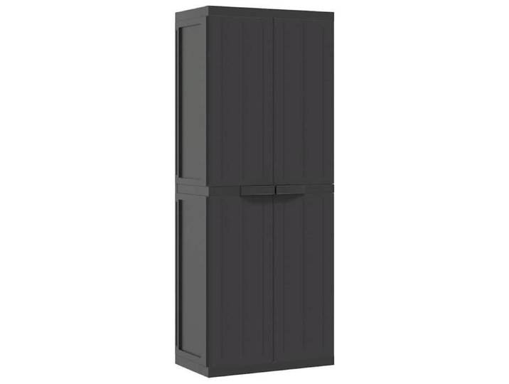 Noir Armoire de rangement CLARENCE Buffet/Armoire latérale d'extérieur noir 65x37x165 cm PP LV2380