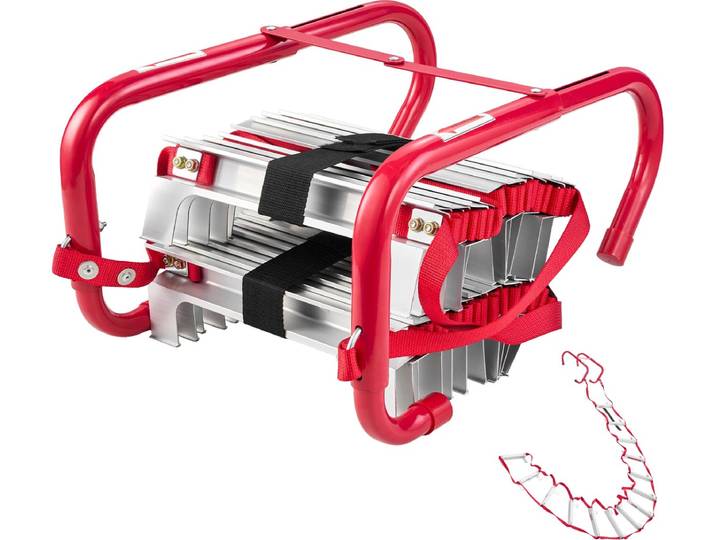 VEVOR Brandtrap 4m Reddingsladder Noodladder Veiligheid Brandtrap 2 verdiepingen