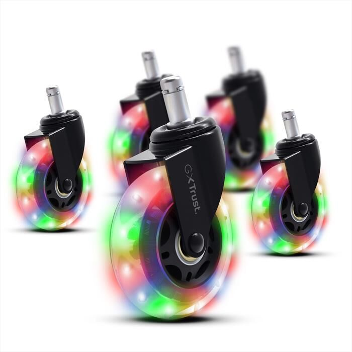 Trust Rotelle Per Sedia In Gel Led Gxt701-black/led