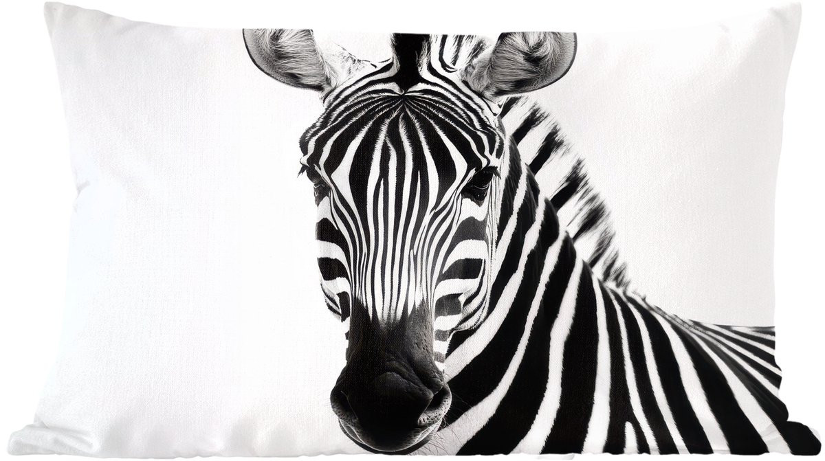 PillowMonkey Sierkussen Zebra Print Zwart - 60 x 40 cm