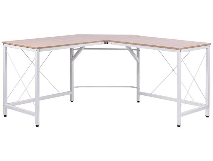 HOMCOM Computertisch L-Form Eckschreibtisch Winkelschreibtisch Natur/ Schwarz