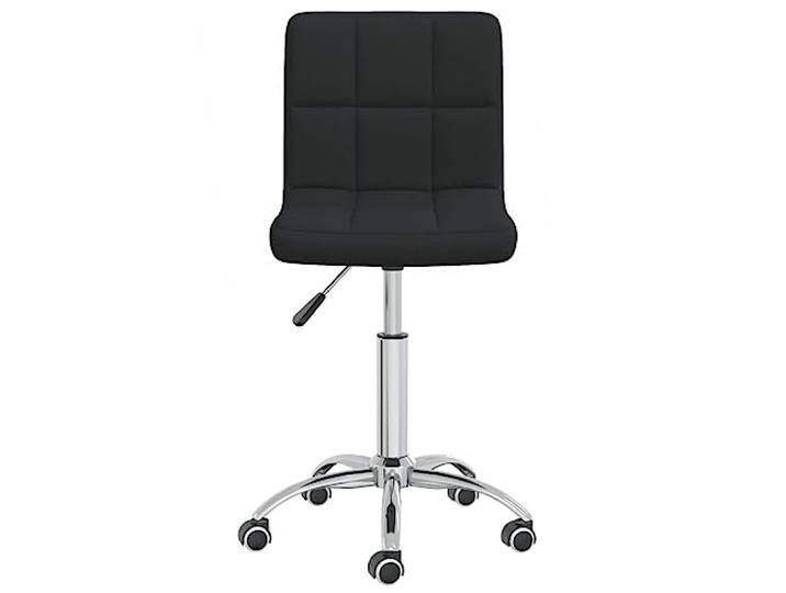 KGHERMDF Verstellbarer Esszimmerstuhl Schwarz Stoff Drehbar 360 Grad, Gasdruckfeder, Dick Polsterung, Rollen, Für Zuhause