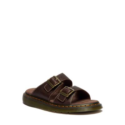Pantolette DR. MARTENS "Josef", Damen, Gr. 45, Leder, braun, Schuhe Pantolette, Sommerschuh, Schlupfschuh mit Logoprägung an den Schnallen, Slide