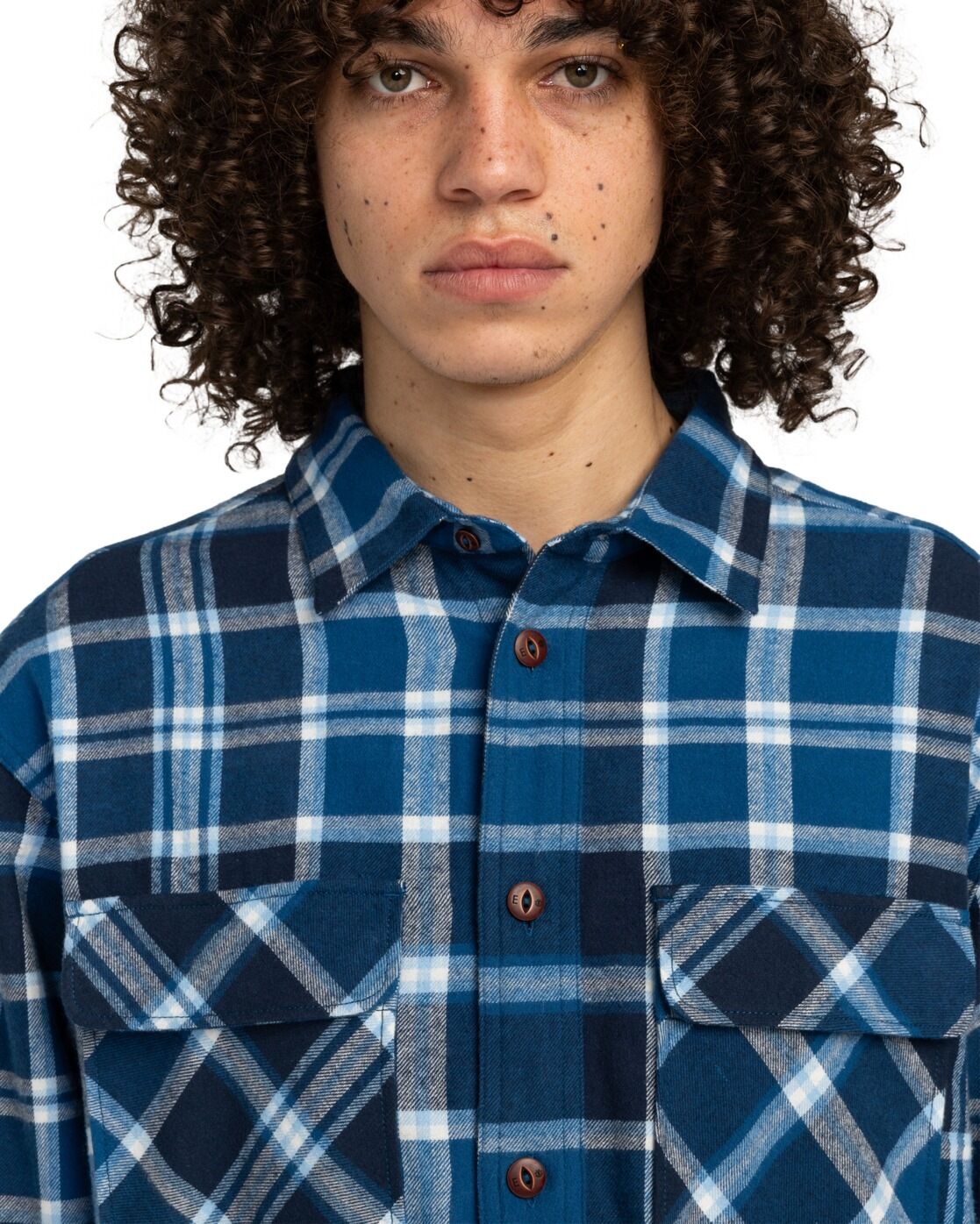 Langarmshirt ELEMENT "FFNC Checkmate", Herren, Gr. S, blau (fncc blaubird plaid), Obermaterial: 60% Baumwolle, 40% Baumwolle., Shirts Langarmshirt