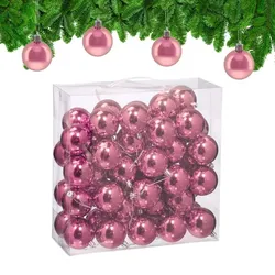 Relaxdays Weihnachtskugeln im 50er Set Rosa,Silber