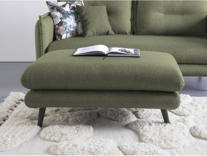 Polsterhocker HOME AFFAIRE Levke bequem und elegant , grün, H:47cm T:77cm, Hocker, Polsterhocker