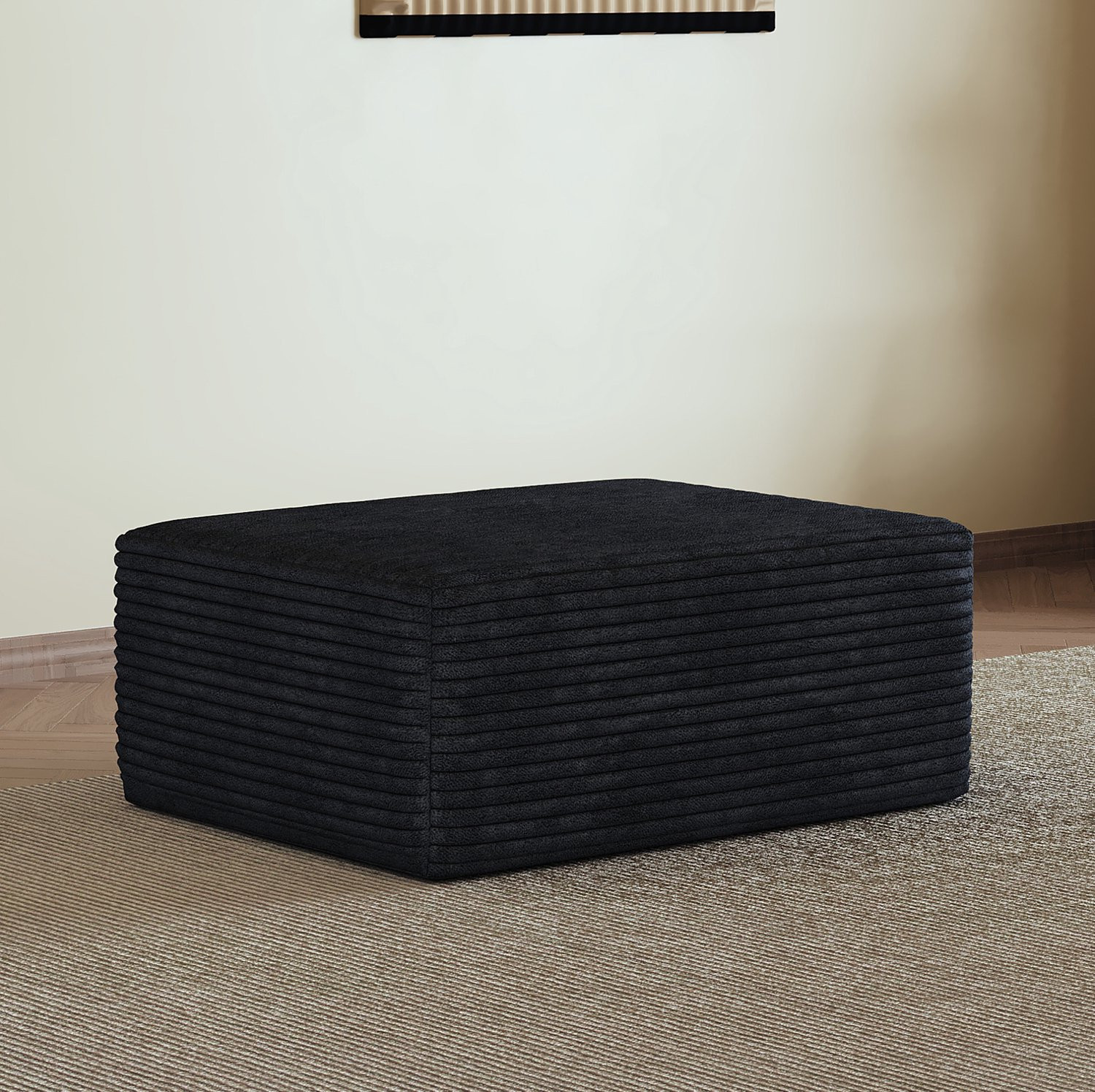 CHICFURN Hocker Gestoffeerd Zwart