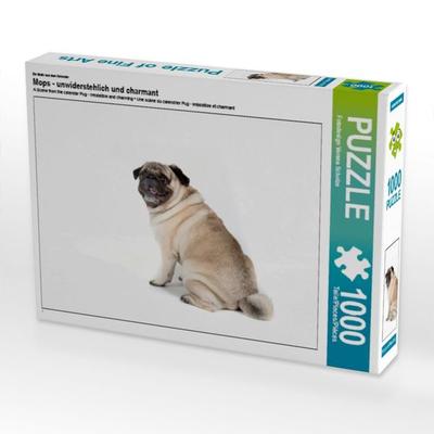 CALVENDO Puzzle Ein Motiv aus dem Kalender Mops - unwiderstehlich und charmant | 1000 Teile Lege-Größe 64x48cm Foto-Puzzle für glückliche Stunden