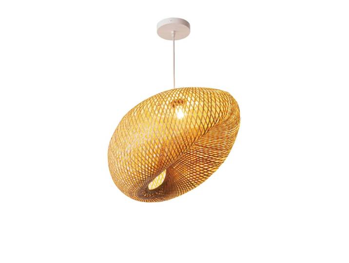 Suspension bohème bambou rotin naturel Ø45 cm