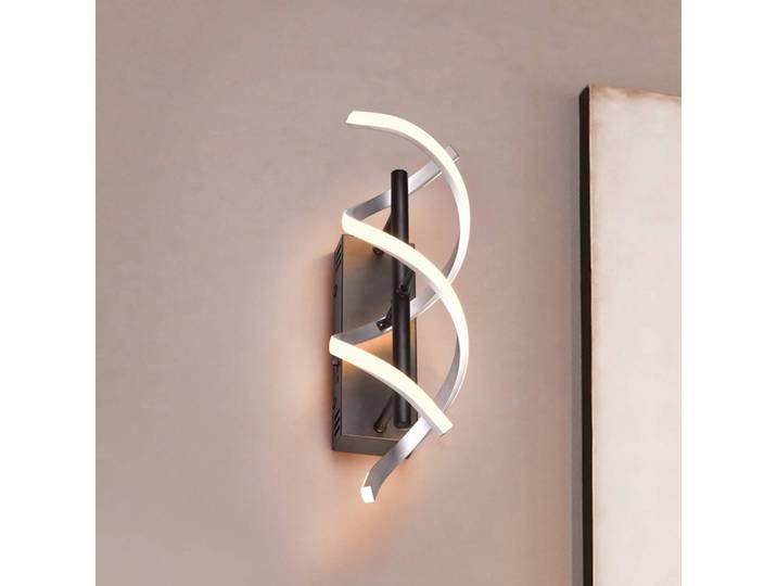 Trio Lighting Wandlampe Sequence, dimmbar, alu / grau / zink, für Wohn- / Esszimmer, Aluminium, Modern, LED Wandleuchte, Wandlampe Innen
