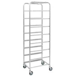 Kistenwagen KM für 8 Eurokästen, verzinkt, LxBxH 460 x 590 x 1880 mm, 4 Lenkrollen PU