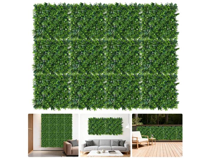 Panneaux muraux de plantes artificielles 4/8/12 pièces, 50 x 50 cm chacun, clôture en faux arbustes, décor de fond mural vert, clôture de jardin