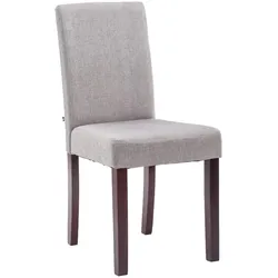 CLP Esszimmerstuhl Ina Stoff cappuccino   Farbe: hellgrau, Gestell Farbe: cappuccino