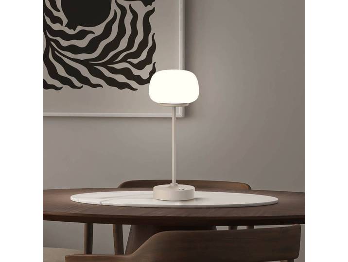 Näve LED Tischlampe Pina, dimmbar, creme / amber, für Wohn- / Esszimmer, Metall, Modern, LED Tischlampe