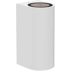 ledscom.de Wandleuchte ALSE für außen, IP54, Up-/Downlight, weiß matt, rund, 2x GU10 max. 35W