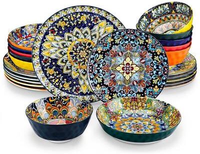 vancasso Bohemian Porcelain Pattern Dinnerware Set Service for 6 or 12
