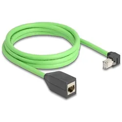 Delock RJ45 Netzwerk Verlängerungskabel Cat.6A Stecker unten (SF/UTP, CAT6a, 2 m), Netzwerkkabel