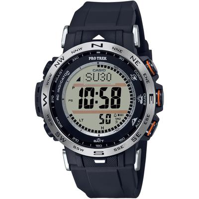 Funkchronograph CASIO PRO TREK, schwarz (schwarz, grau), Armbanduhren, Herren, schwarz, Armbanduhr, Herrenuhr, Funk, Solar, Stoppfunktion, Weltzeit