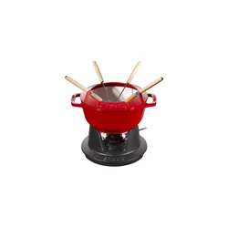 Staub Fondueset, Induktionsgeeignet, Gusseisen, Kirschrot