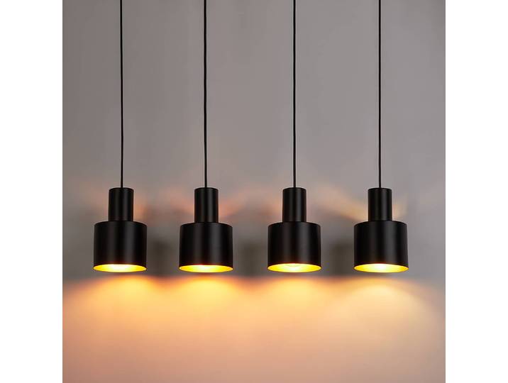 Suspension 75 x 172 x 12cm Noir/Noir Fer E27