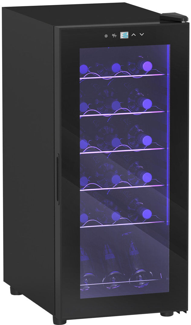 Symple Stuff Symple 50L Undercounter Wine Cooler Fridge with LED Light 18 Bottles Black 78cm H X 34.5cm W X 45cm D