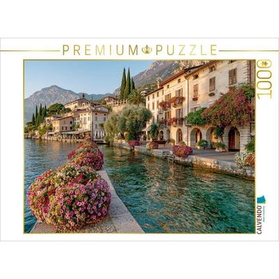 CALVENDO Puzzle Limone sul Garda - Spätsommerliche Idylle an der Seepromenade | 1000 Teile Lege-Größe 64x48cm Foto-Puzzle für glückliche Stunden