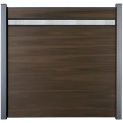 KAHRS Solid BPC-Zaunset, Walnuss, mit Lochblech 15 cm, 1,9x180x180 cm, ohne Pfosten