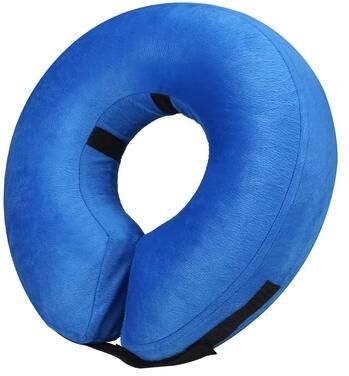 Inspired Finds Inflatable Soft Pet Recovery Collar Adjustable Protective Dog And Cat Cone For Post Surgery Comfort blue large