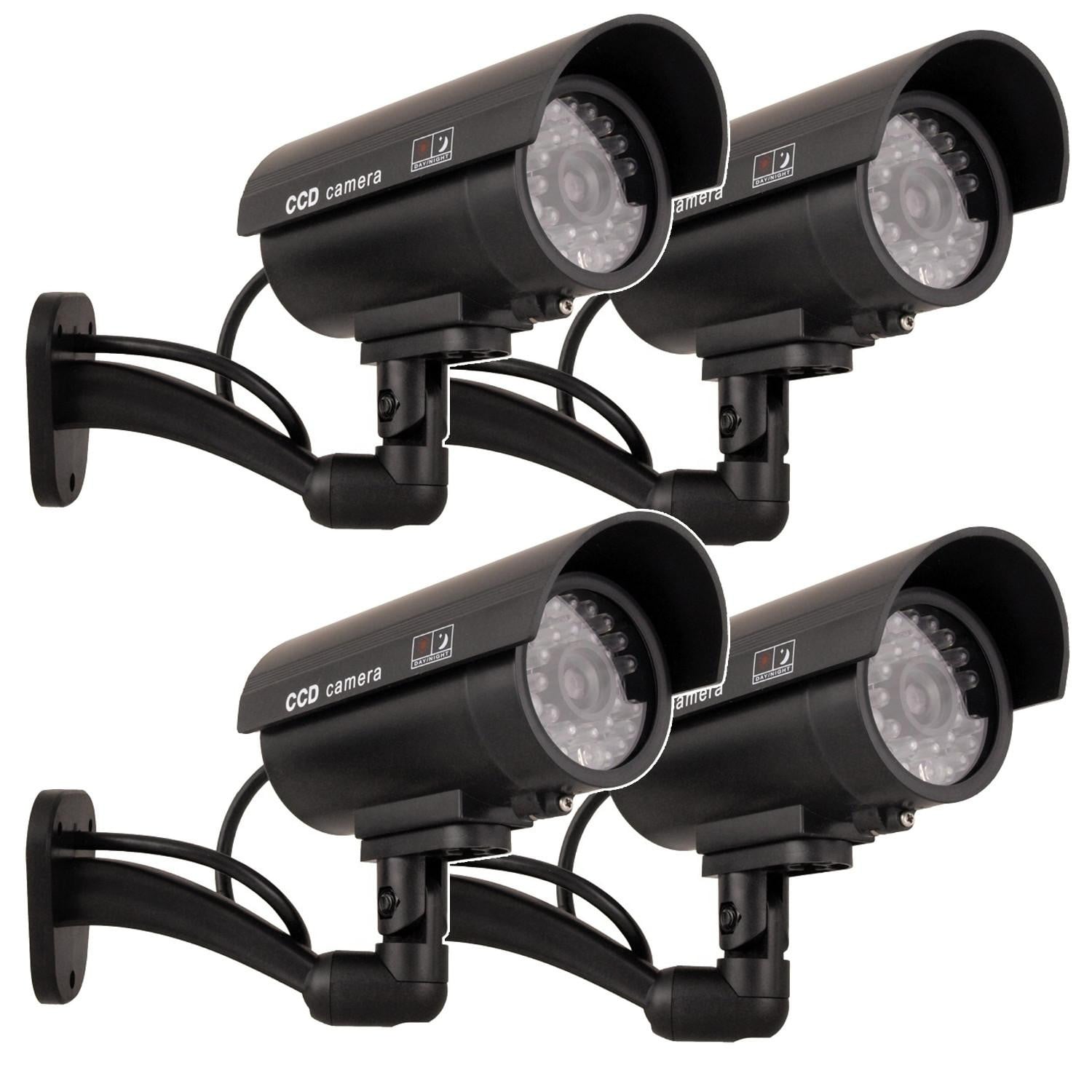 Maclean Nepcamera IR9000 B met infrarode LED en knipperend licht, zwart, 4 stuks