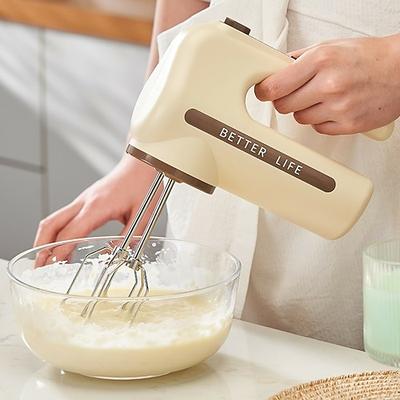 Doppelseitiger wiederaufladbarer kabelloser automatischer Mixer aus Edelstahl mit elektrischem Schneebesen und langer Lebensdauer, fünf Geschwindigkeitsstufen für Schlagsahne-Kuchenmixer