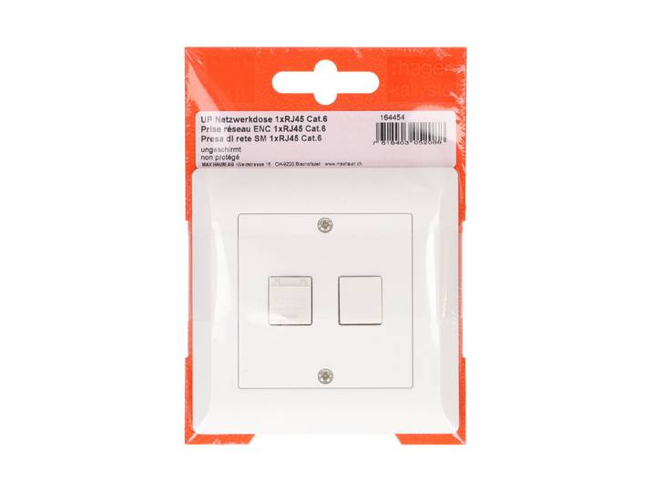 Hager Telefon/Netzwerk 1x leer/1xRJ45 Kat. 6 UP Hager weiss