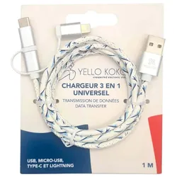 Yello koko YKCBLKAMIMULTI1M1CW USB-Kabel (1 m, USB 2.0), USB Kabel