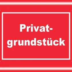 HB-Druck Privatgrundstück Schild weiß-rot A4 (210x297mm)