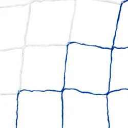 Powershot Fußballnetz - Trapezförmig - 4mm - Weiß/Blau, 7,32 x 2,44 Meter