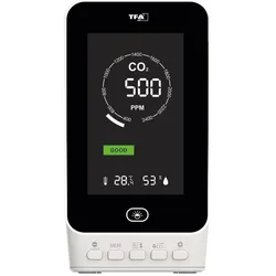 TFA Air Co2ntrol Up, Thermometer + Hygrometer, Grau, Schwarz