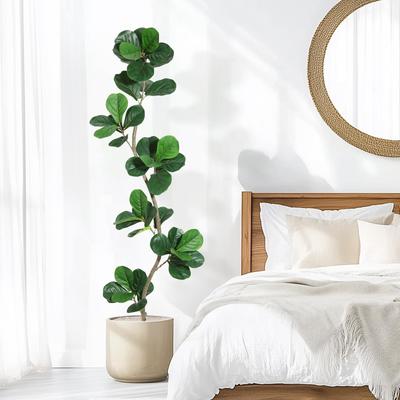 Garvee Artificial Fiddle Leaf Fig Tree - 5/6/7FT Fake Plant with Black Planter for Indoor Outdoor