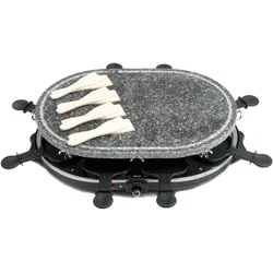 Giles & Posner EK1872GV2VDE Tisch-Raclette mit Steinplatten, Racletteofen, Schwarz