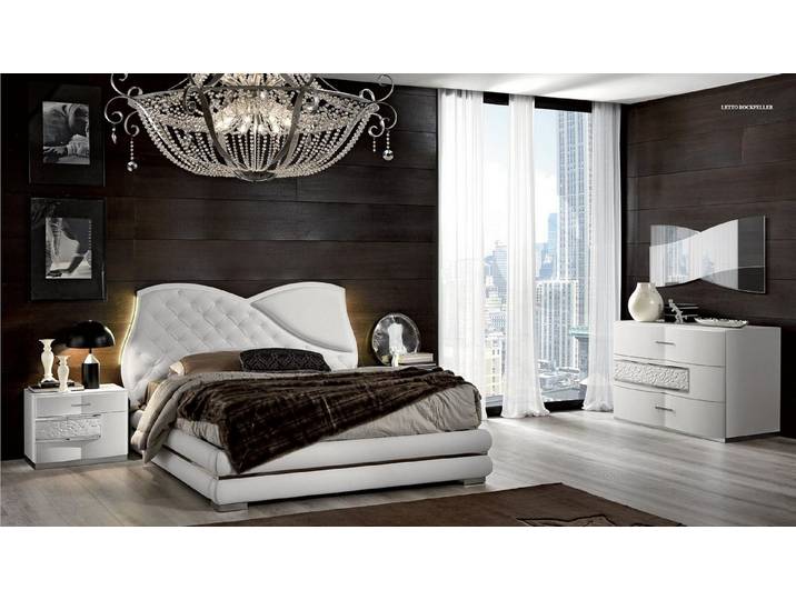 JVmoebel Bett Elegantes Doppelbett in Weiß – Handwerkskunst aus Italien (1-tlg., Bett), Made in Italy