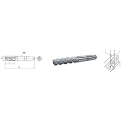ELMAG HSS Co5-Schaftfräser mit Morsekegel DIN 845 MK2 - 74054