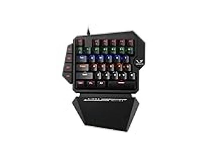 WE Gamium - Clavier Gamer Filaire Mécanique Format 1 Main - 35 Touches - 4 Touches Macro - Red Switch - Rétro-éclairage - Repose-Main - Câble 1,6M - Noir