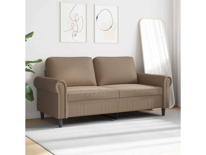 KTHLBRH 2-Sitzer-Sofa, Kunstleder, Cappuccino, 140 cm Gestell aus robustem Metall, Polsterung aus Schaumstoff, modernes Design, leicht zu reinigen