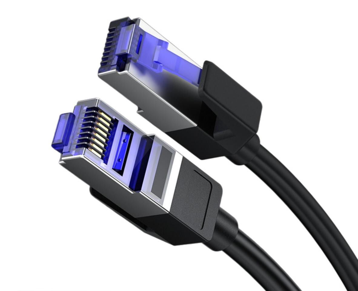 INF Cat8 Gigabit Ethernet-kabel, zwart, 3 meter, dubbel afgeschermd met RJ45-connectoren