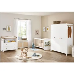 Pinolino, Komplett-Babyzimmer, Lova (Babybett, Kinderkleiderschrank, Wickelkommode)
