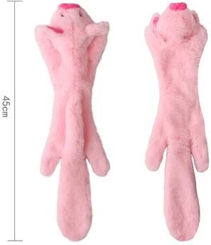 JoyToys Stuffingless Plush Dog Toy Squeaky Crinkle Enhanced Chew Toy For Large Breeds Simulated Animal Design pig