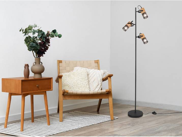 Trio - Stehlampe TOSH - Schwarz - 23x23x150 cm