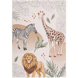 Pergamon, Spielteppich + Spielmatte, Kinder Teppich Maui Kids Giraffe Zebra Löwe (230 x 160 cm)