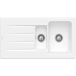 Villeroy & Boch Architectura Einbauspüle 336501R1 mit Ablaufgarnitur und Handbetätigung, weiß